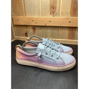 Sperry Womens Size 8.5 Ombre Blue/Purple/Gold Casual Canvas Sneakers